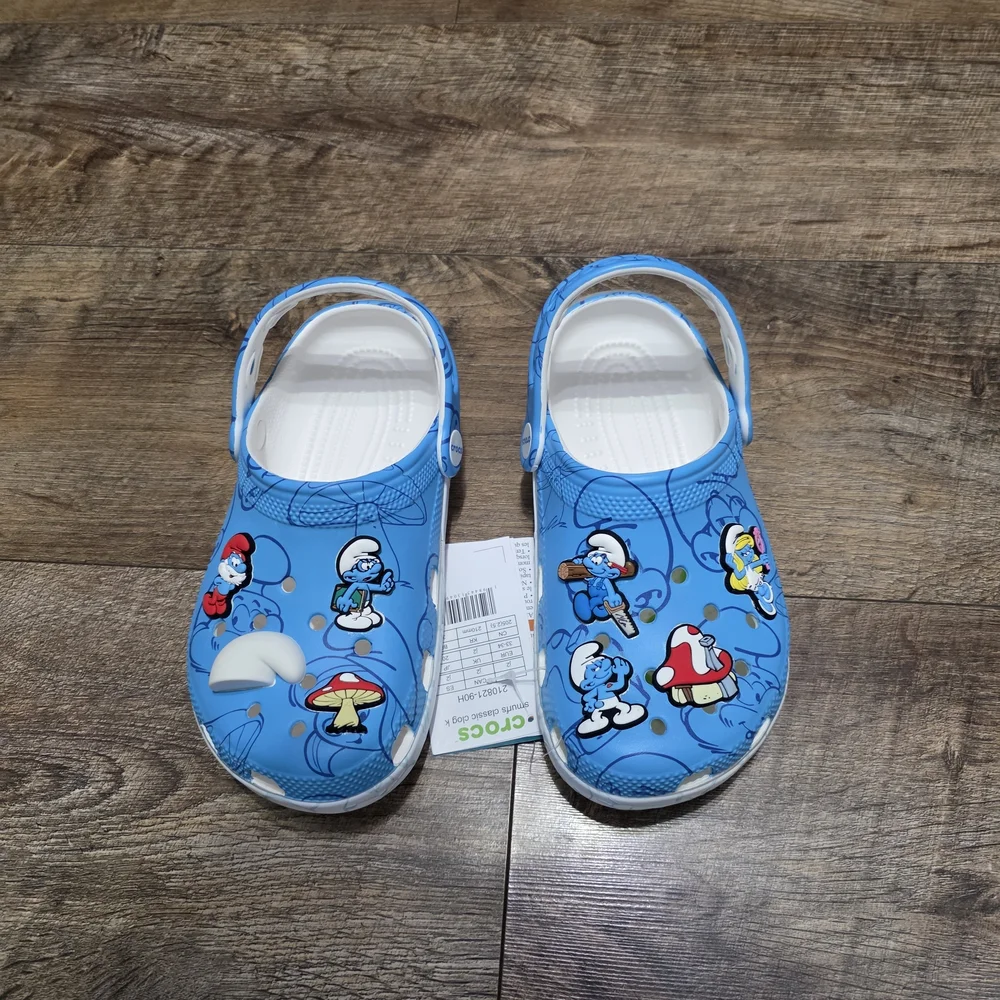 New CROCS Kids Blue Smurfs Little Girls 12